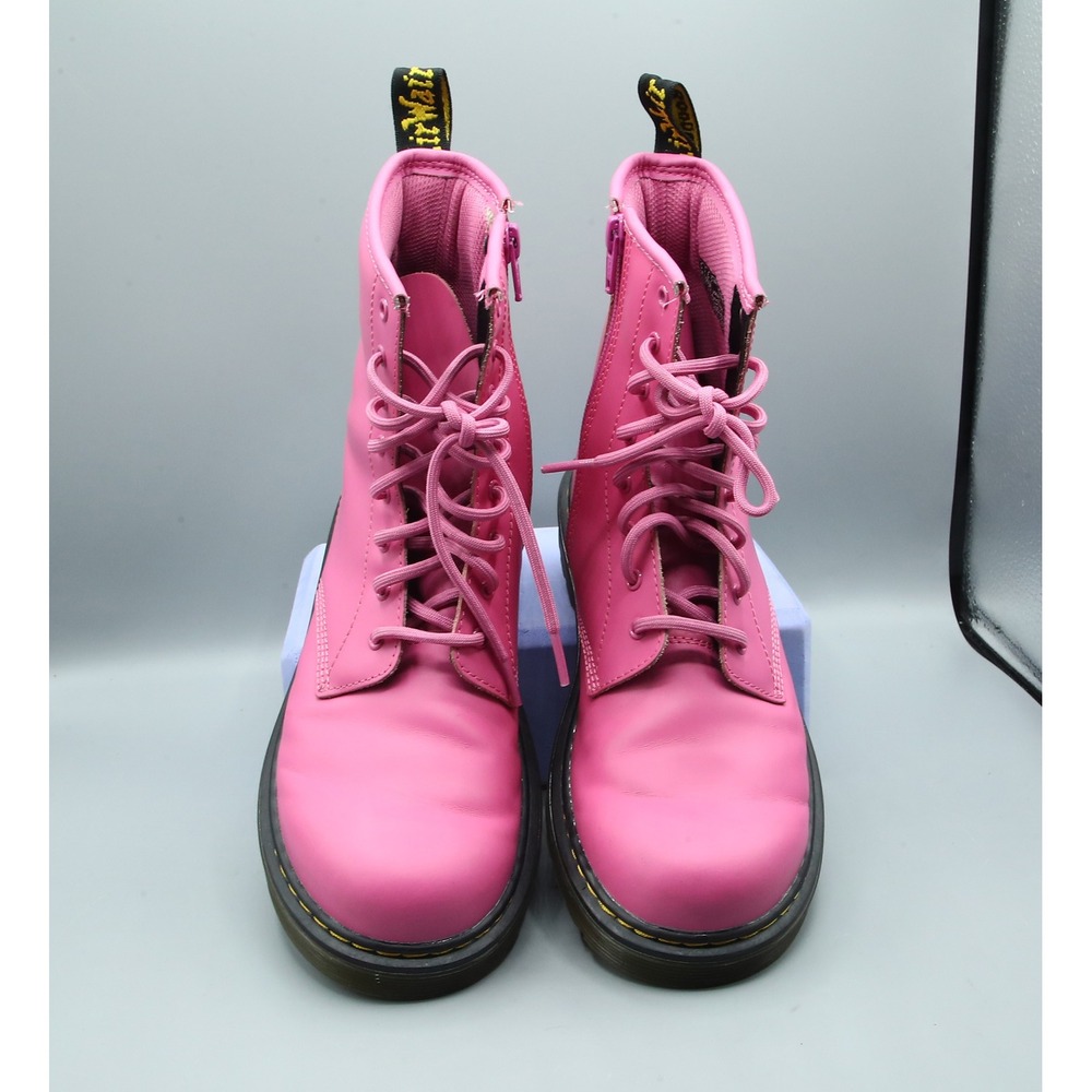 Dr. Martens 1460 Pascal Pink Leather Side Zip Lace Up Boots Womens 7 Mens 6